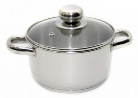 Кастрюля "Классика-ПРИМА" 5 л (объёмные ручки и стеклянная крышка) (220/187 мм)