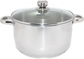 Кастрюля "Классика-ПРИМА" 7 л (объёмные ручки и стеклянная крышка) (260/214 мм)